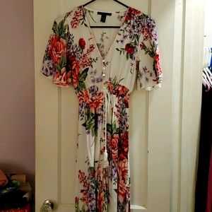 White floral maxi dress